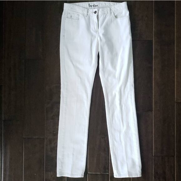Boden White Straight Leg Jeans Mid Rise 30" Inseam WC074 Women 4 - Picture 1 of 11